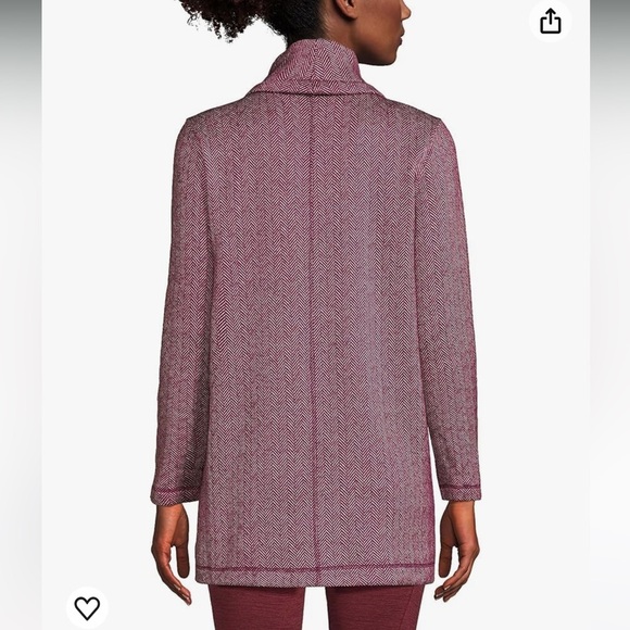 LAND’S END Fleece Cowl Neck Tunic Top Sweater Pullover Maroon Wine - Picture 9 of 9